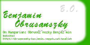 benjamin obrusanszky business card